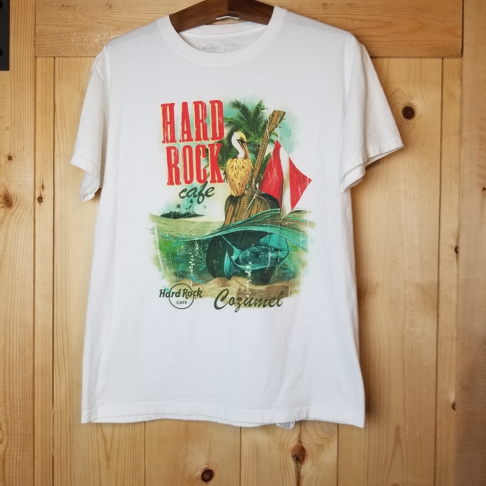 Hard Rock Cafe Cozumel Cotton Nautical Beach Graphic Short Sleeve T-Shirt